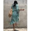 imageBsubseach Stylish Tie Dye Open Front Long Kimono Swimsuit Cover Up for Women Swimwear Cover UpsClight Blue