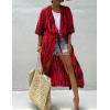 imageBsubseach Stylish Tie Dye Open Front Long Kimono Swimsuit Cover Up for Women Swimwear Cover UpsCred Tie Dye