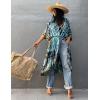 imageBsubseach Stylish Tie Dye Open Front Long Kimono Swimsuit Cover Up for Women Swimwear Cover UpsCsky Blue