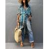 imageBsubseach Stylish Tie Dye Open Front Long Kimono Swimsuit Cover Up for Women Swimwear Cover UpsCsky Blue