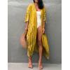 imageBsubseach Stylish Tie Dye Open Front Long Kimono Swimsuit Cover Up for Women Swimwear Cover UpsCyellow