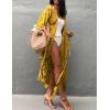 imageBsubseach Stylish Tie Dye Open Front Long Kimono Swimsuit Cover Up for Women Swimwear Cover UpsCyellow