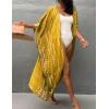 imageBsubseach Stylish Tie Dye Open Front Long Kimono Swimsuit Cover Up for Women Swimwear Cover UpsCyellow