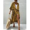 imageBsubseach Stylish Tie Dye Open Front Long Kimono Swimsuit Cover Up for Women Swimwear Cover UpsCyellow Tie Dye