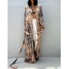 imageBsubseach Stylish Tie Dye Open Front Long Kimono Swimsuit Cover Up for Women Swimwear Cover UpsGapricot