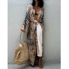 imageBsubseach Stylish Tie Dye Open Front Long Kimono Swimsuit Cover Up for Women Swimwear Cover UpsGapricot