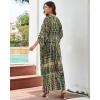 imageBsubseach Stylish Tie Dye Open Front Long Kimono Swimsuit Cover Up for Women Swimwear Cover UpsGarmy Green