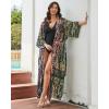 imageBsubseach Stylish Tie Dye Open Front Long Kimono Swimsuit Cover Up for Women Swimwear Cover UpsGarmy Green