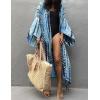 imageBsubseach Stylish Tie Dye Open Front Long Kimono Swimsuit Cover Up for Women Swimwear Cover UpsGblue
