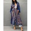 imageBsubseach Stylish Tie Dye Open Front Long Kimono Swimsuit Cover Up for Women Swimwear Cover UpsGdark Blue Orange