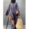 imageBsubseach Stylish Tie Dye Open Front Long Kimono Swimsuit Cover Up for Women Swimwear Cover UpsGdark Blue Orange