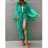 imageBsubseach Stylish Tie Dye Open Front Long Kimono Swimsuit Cover Up for Women Swimwear Cover UpsGgreen