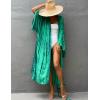 imageBsubseach Stylish Tie Dye Open Front Long Kimono Swimsuit Cover Up for Women Swimwear Cover UpsGgreen