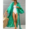imageBsubseach Stylish Tie Dye Open Front Long Kimono Swimsuit Cover Up for Women Swimwear Cover UpsGgreen