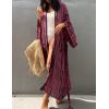 imageBsubseach Stylish Tie Dye Open Front Long Kimono Swimsuit Cover Up for Women Swimwear Cover UpsGlight Rose Red