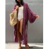 imageBsubseach Stylish Tie Dye Open Front Long Kimono Swimsuit Cover Up for Women Swimwear Cover UpsGlight Rose Red
