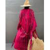 imageBsubseach Stylish Tie Dye Open Front Long Kimono Swimsuit Cover Up for Women Swimwear Cover UpsGrose Red