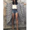 imageBsubseach Stylish Tie Dye Open Front Long Kimono Swimsuit Cover Up for Women Swimwear Cover UpsHblack