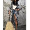 imageBsubseach Stylish Tie Dye Open Front Long Kimono Swimsuit Cover Up for Women Swimwear Cover UpsHblack