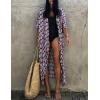 imageBsubseach Stylish Tie Dye Open Front Long Kimono Swimsuit Cover Up for Women Swimwear Cover UpsHpurple Leaf