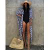 imageBsubseach Stylish Tie Dye Open Front Long Kimono Swimsuit Cover Up for Women Swimwear Cover UpsHroyal Blue