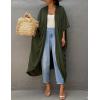 imageBsubseach Stylish Tie Dye Open Front Long Kimono Swimsuit Cover Up for Women Swimwear Cover UpsIarmy Green
