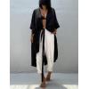 imageBsubseach Stylish Tie Dye Open Front Long Kimono Swimsuit Cover Up for Women Swimwear Cover UpsIblack