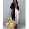 imageBsubseach Stylish Tie Dye Open Front Long Kimono Swimsuit Cover Up for Women Swimwear Cover UpsIblack