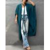 imageBsubseach Stylish Tie Dye Open Front Long Kimono Swimsuit Cover Up for Women Swimwear Cover UpsIpeacock Blue