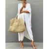 imageBsubseach Stylish Tie Dye Open Front Long Kimono Swimsuit Cover Up for Women Swimwear Cover UpsIwhite