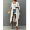 imageBsubseach Stylish Tie Dye Open Front Long Kimono Swimsuit Cover Up for Women Swimwear Cover UpsIwhite