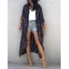 imageBsubseach Stylish Tie Dye Open Front Long Kimono Swimsuit Cover Up for Women Swimwear Cover UpsNavyPale Yellow