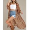 imageBsubseach Women Mesh Cardigan Bikini Beach Kimono Open Front Swimsuit Cover Ups SwimwearEbrown