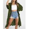 imageBsubseach Women Mesh Cardigan Bikini Beach Kimono Open Front Swimsuit Cover Ups SwimwearEdark Green