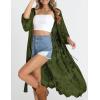 imageBsubseach Women Mesh Cardigan Bikini Beach Kimono Open Front Swimsuit Cover Ups SwimwearEdark Green