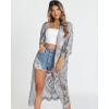 imageBsubseach Women Mesh Cardigan Bikini Beach Kimono Open Front Swimsuit Cover Ups SwimwearEgrey