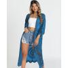 imageBsubseach Women Mesh Cardigan Bikini Beach Kimono Open Front Swimsuit Cover Ups SwimwearEnavy Blue