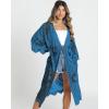 imageBsubseach Women Mesh Cardigan Bikini Beach Kimono Open Front Swimsuit Cover Ups SwimwearEnavy Blue