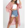 imageBsubseach Women Mesh Cardigan Bikini Beach Kimono Open Front Swimsuit Cover Ups SwimwearEpink