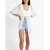 imageBsubseach Women Mesh Cardigan Bikini Beach Kimono Open Front Swimsuit Cover Ups SwimwearEwhite