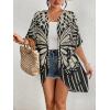 imageBsubseach Womens Kimono Cardigan Open Front Bathing Suit Cover Up Half Sleeve Cardigans Casual Beach TopBlack
