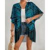 imageBsubseach Womens Kimono Cardigan Open Front Bathing Suit Cover Up Half Sleeve Cardigans Casual Beach TopBlue
