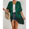 imageBsubseach Womens Kimono Cardigan Open Front Bathing Suit Cover Up Half Sleeve Cardigans Casual Beach TopGreen