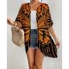 imageBsubseach Womens Kimono Cardigan Open Front Bathing Suit Cover Up Half Sleeve Cardigans Casual Beach TopOrange