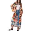 imageBsubseach Womens Kimono Swimsuit Cover Up Summer Beach Coverups 2025 Bathing Suit Casual Loose Cardigans for SwimwearEthnic Print