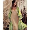 imageBsubseach Womens Kimono Swimsuit Cover Up Summer Beach Coverups 2025 Bathing Suit Casual Loose Cardigans for SwimwearGreen Geometric