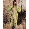 imageBsubseach Womens Kimono Swimsuit Cover Up Summer Beach Coverups 2025 Bathing Suit Casual Loose Cardigans for SwimwearGreen Geometric