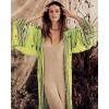 imageBsubseach Womens Kimono Swimsuit Cover Up Summer Beach Coverups 2025 Bathing Suit Casual Loose Cardigans for SwimwearGreen Geometric