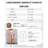 imageBsubseach Womens Kimono Swimsuit Cover Up Summer Beach Coverups 2025 Bathing Suit Casual Loose Cardigans for SwimwearOrange Geometric