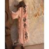 imageBsubseach Womens Kimono Swimsuit Cover Up Summer Beach Coverups 2025 Bathing Suit Casual Loose Cardigans for SwimwearOrange Geometric